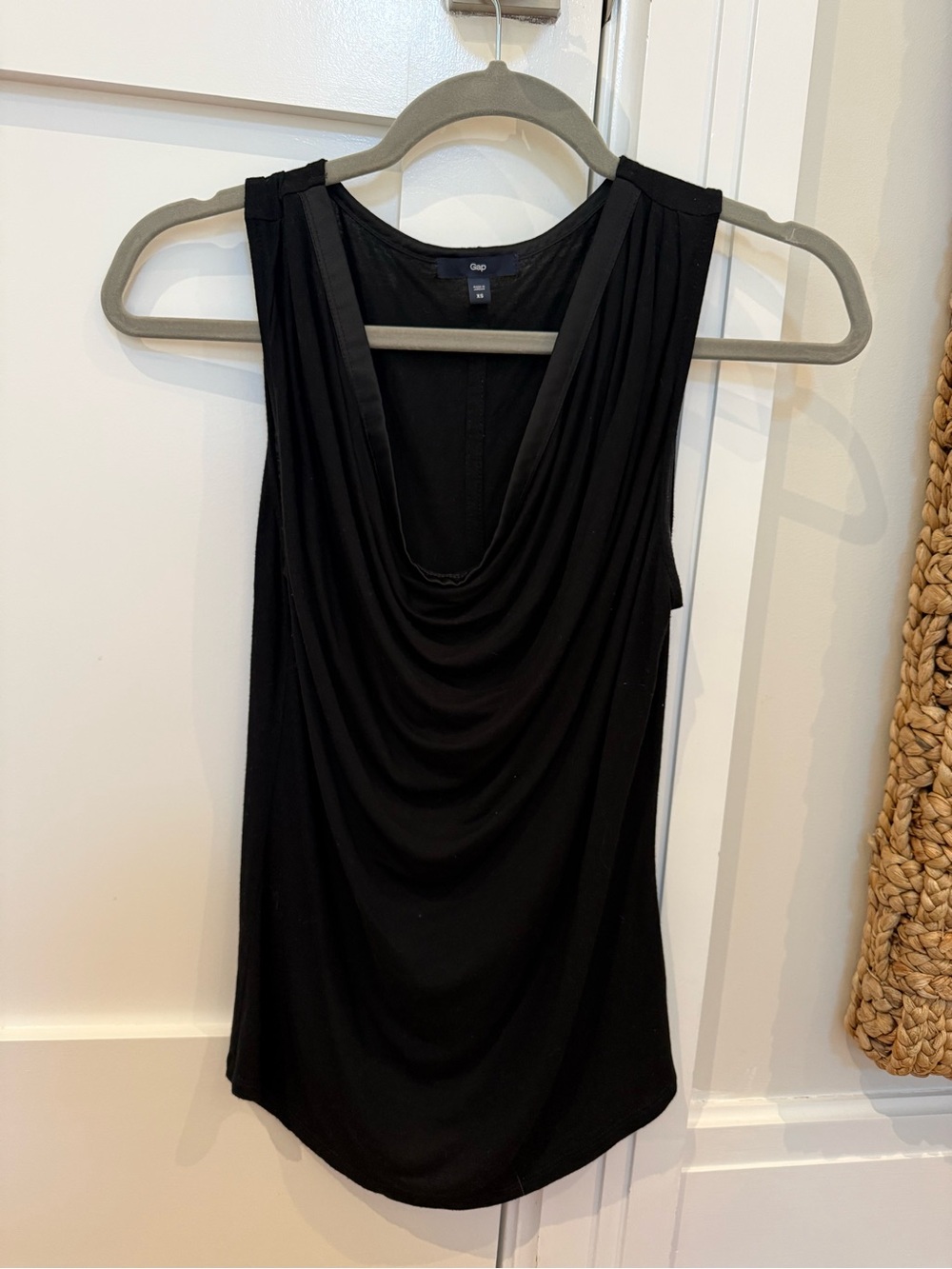 GAP Black Draped Cowl Neck Camisole